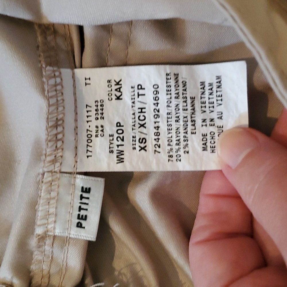 Womans Cherokee Khaki Scrub Cargo Pant, Size XS Petite - Picture 5 of 7